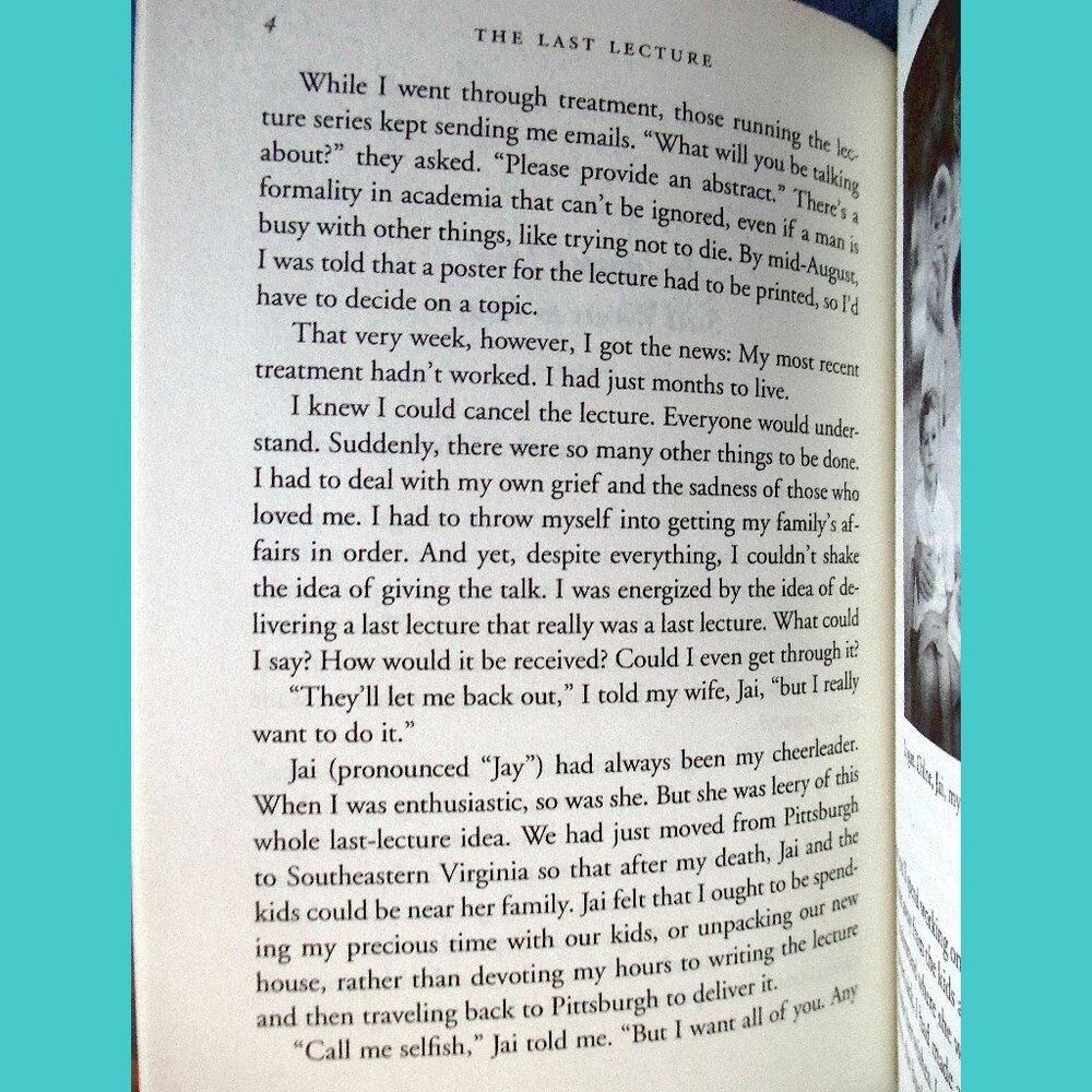Book: The Last Lecture, by Randy Pausch with Jeffrey Zaslow - Picture 8 of 12